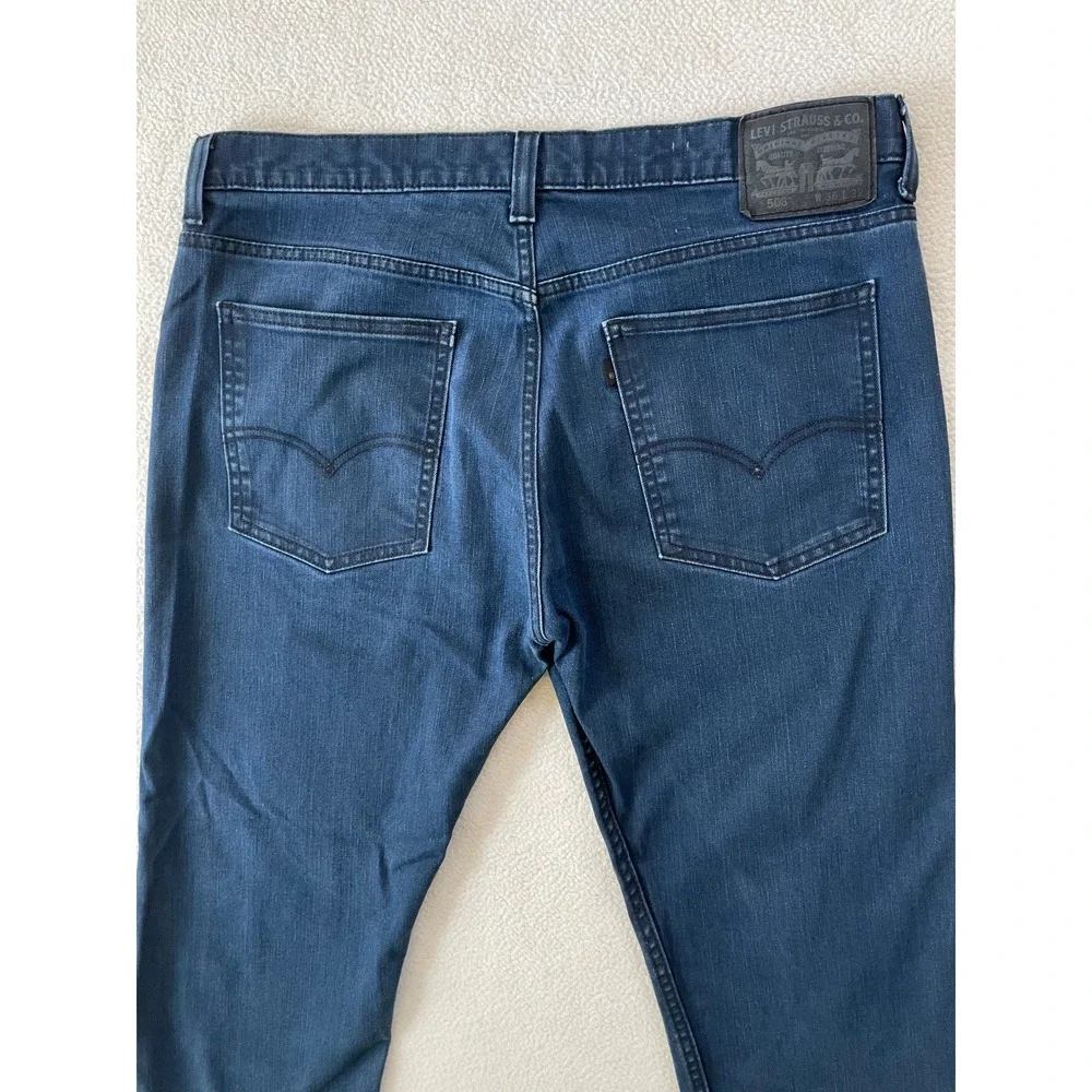 Levi's Mens 36 Regular Taper 508 Jeans Blue Indigo Stretch Denim 88508-0026